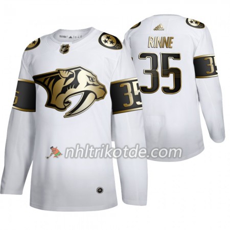 Nashville Predators Trikot Pekka Rinne 35 Adidas 2019-2020 Golden Edition Weiß Authentic - Herren